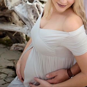 Grey maternity gown